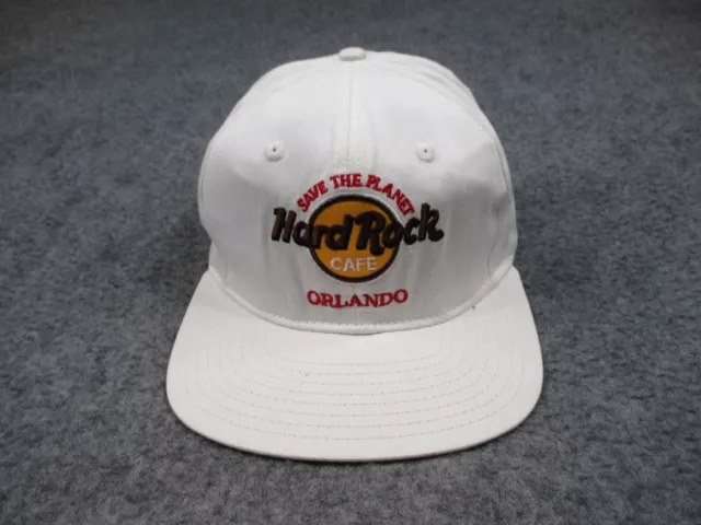 Vintage Hard Rock Cafe Hat Cap Snapback White Save the Planet Orlando Florida