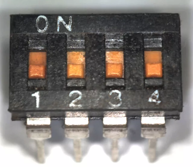 pack of 10 Omron  A6T-4101 4 way DIP switch