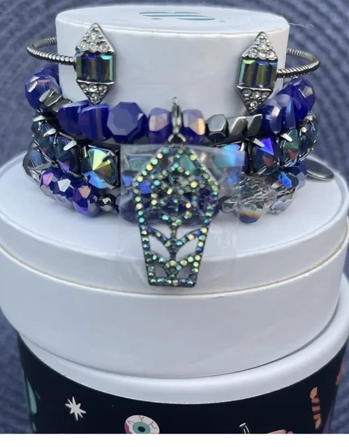 ⚰️✨TIME FOR A COFFIN BREAK Bomb Party Halloween Bracelet Stack HEMATITE RBP6308 ⚰️✨TIME FOR A COFFIN BREAK Bomb Party Halloween Bracelet Stack HEMATITE RBP6308
