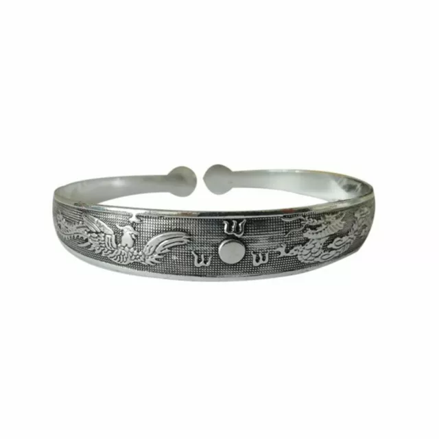 Boho 925 Sterling Silver Vintage Tibetan Tibet Wristband Bracelet Bangle Cuff