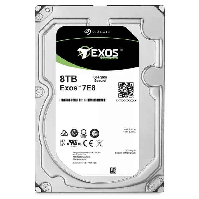 FESTPLATTE SEAGATE EXOS 7E8 ST8000NM0105 8TB 7200U/min 256MB SATA III 3.5" Zoll