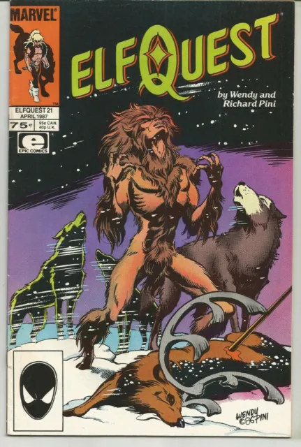 Elf Quest #21 : April 1987 : Vintage Marvel Comic Book.