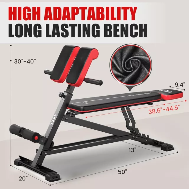 FLYBIRD 3 in 1 Workout Bench, Roman Chair,  Hyper extension and Sit Up Bench 2