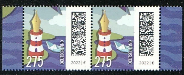 Allemagne Rfa 2022 Série Courante Phare Unité Horizontal Paire Mi 3657