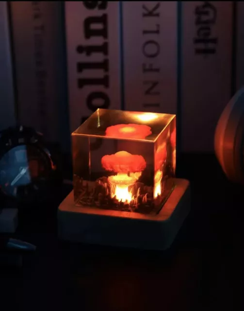 Explosion Atomic Bomb Resin Lamp, Atomic Bomb Custom Night Light, 3D R - On  Wooden
