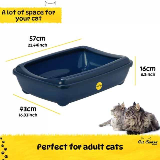 Jumbo Cat Litter Tray Rim Kitten Open Box Toilet Training Large Loo CatCentre® 3