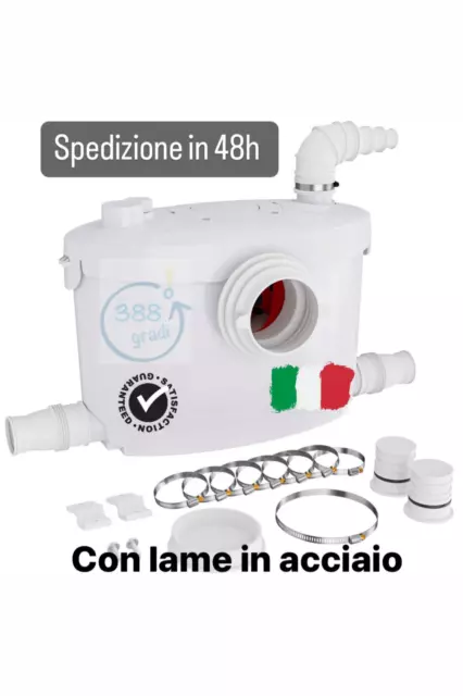 TRITURATORE MACERATORE WC SANITARIO LAVANDINO DOCCIA POMPA 2 LAME tipo sanitrit