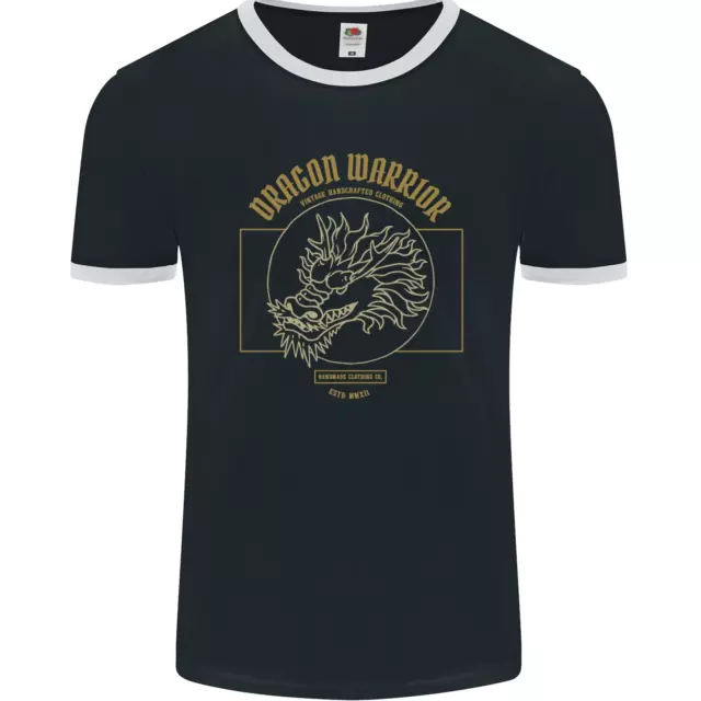 T-shirt lottatore uomo giapponese Dragon Warrior Samurai Giappone fotol