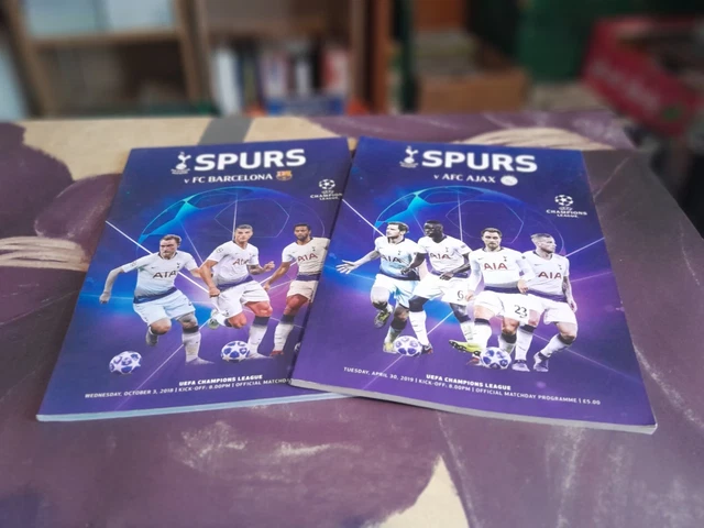 TOTTENHAM HOTSPUR CHAMPIONS League Programmes x 2 2018/2019 Inc Semi