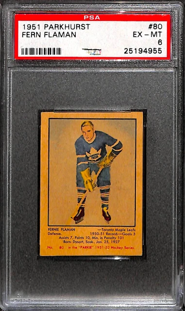 1951 Parkhurst #80 Fern Flaman Psa 6 25194955