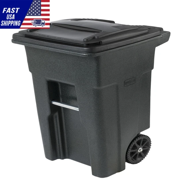 Toter 32 Gal. Trash Can Greenstone with Wheels and Lid