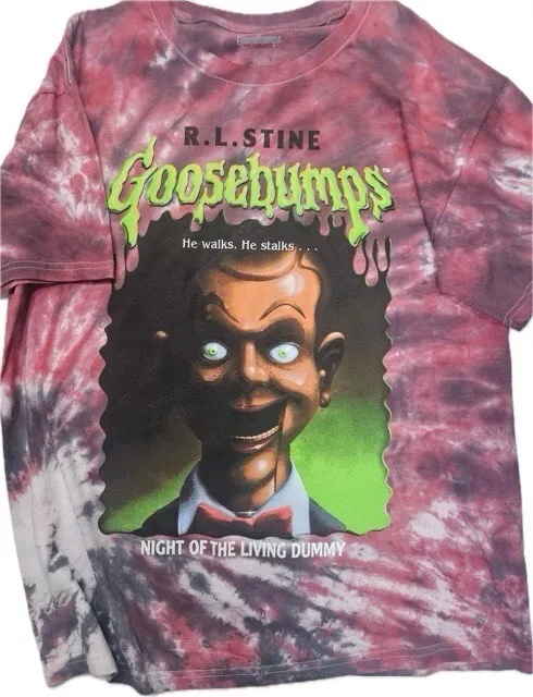 GOOSEBUMPS Scholastic T-Shirt Men’s XL R. L. Stine Red Tie Dye Dummy Graphic NEW