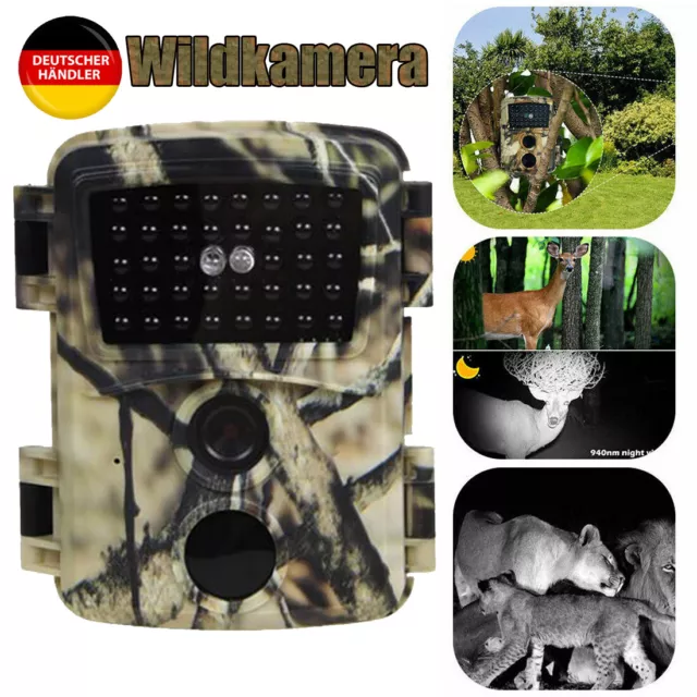 Mini Wildkamera 12MP HD 1080P IR Nachtsicht Jagdkamera Wildtierkamera Nachtsicht