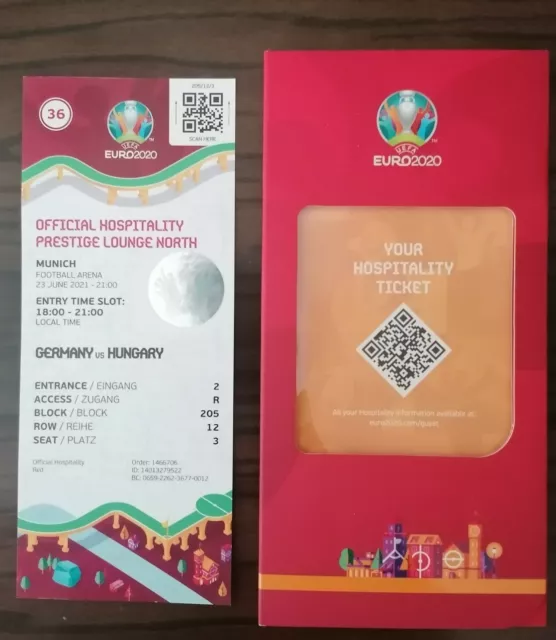 Euro 2020 UEFA Biglietto Ticket Collezionisti GERMANY Germania-Ungheria Hungary