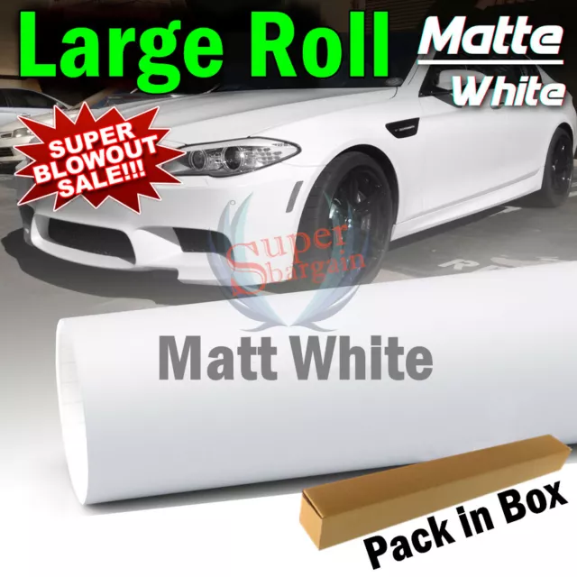 Large Roll Car Vinyl Wrap Sticker Stickers Decals Tint Film Matt Matte White