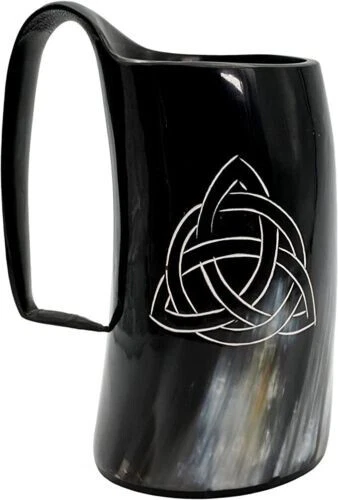 Viking Tankard Handcrafted Medieval Genuine Natural Ox Horn Beer Mug 600 ML