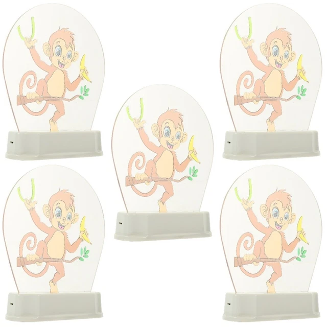 5 COUNT 3D Lamp Animal Monkey Light LED Lights Night for Bedroom Child