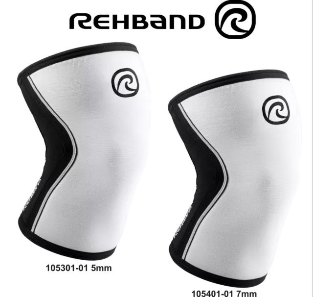 Rehband RX Knee Support CrossFit Weightlifting 105301-01 5mm 105401-01 7mm White