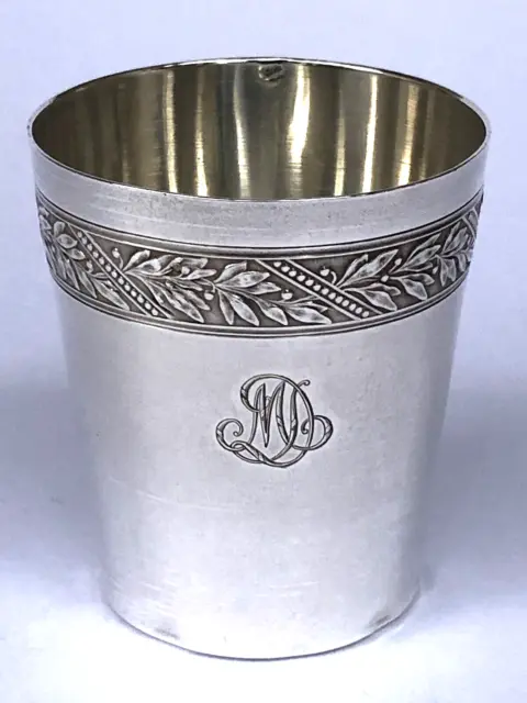 JOLIE ancienne TIMBALE en ARGENT MASSIF Orfèvre CHAPUS A LA GERBE D'OR Paris