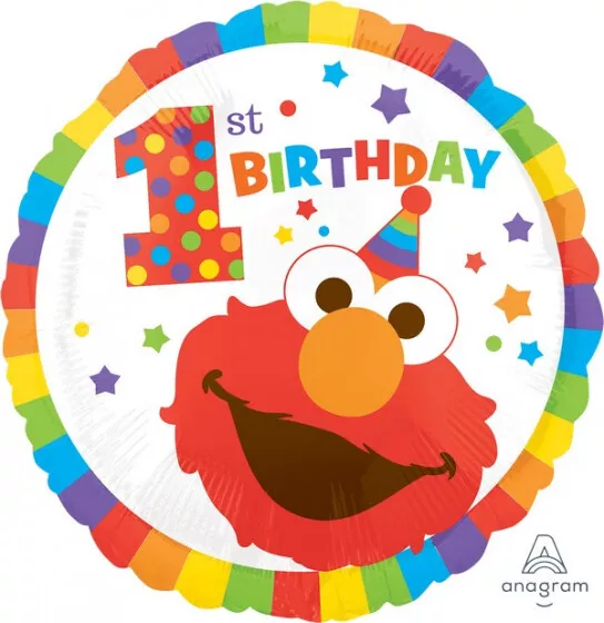 Sesame Street Party Supplies 1st Birthday Elmo Foil Balloon (45 cm)