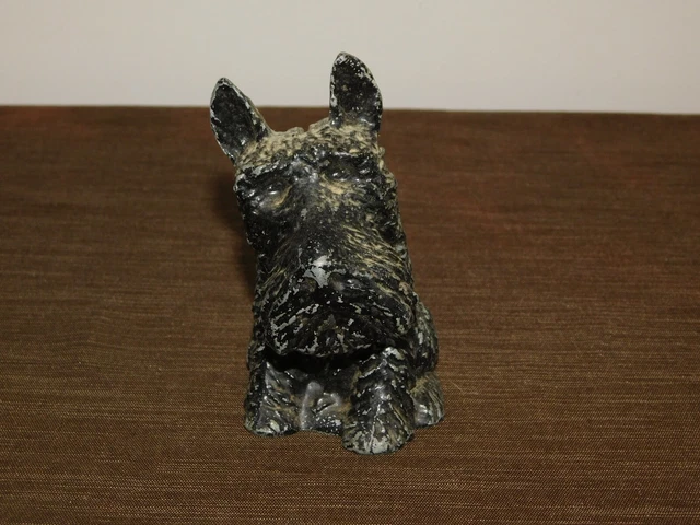 Vintage 5" High Scottish Terrier Dog Metal Bank (No Key)