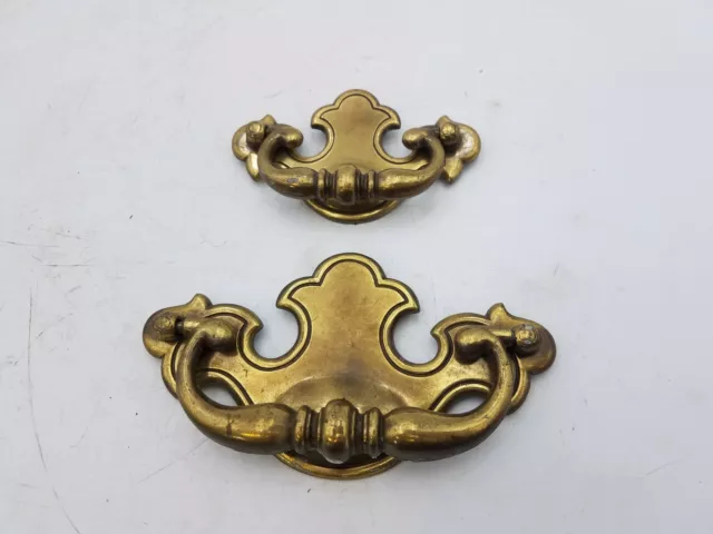 Coordinating Pair  Dresser Drawer Handle Pull Furniture Hardware Knobs Vintage