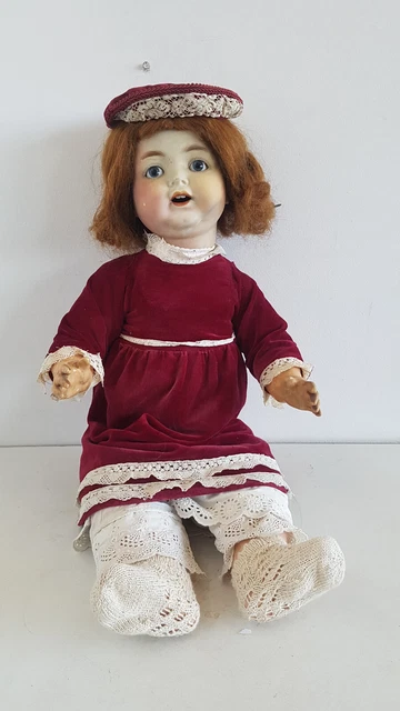 ANCIENNE POUPÉE TÊTE porcelaine Heubach Koppelsdorf 342.2 Germany 41 cm