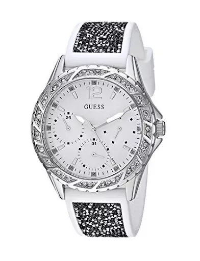 GUESS g Twist Womens Analog Quartz Watch with Silicone Bracelet W1096L1