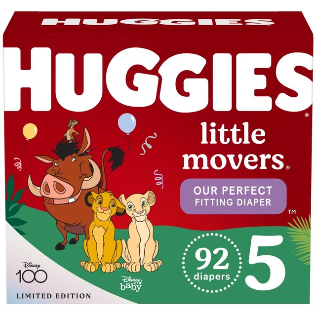 Huggies Little Movers Baby Diapers, Size 5 (27+ Lbs), 82 Ct
