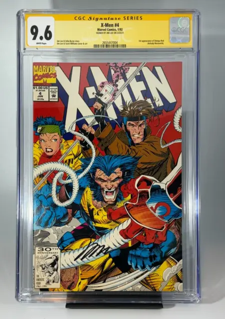 X-Men #4, Marvel Comics, 1/92 CGC 9.6 Signed By Jim Lee