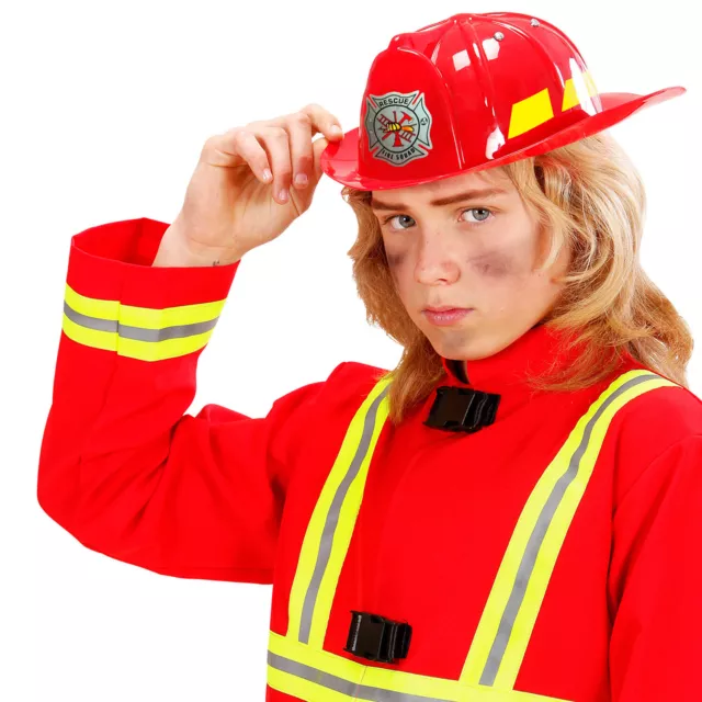 Niños Bomberos Casco Rojo de Seguridad Sombrero Cuerpo Para Traje