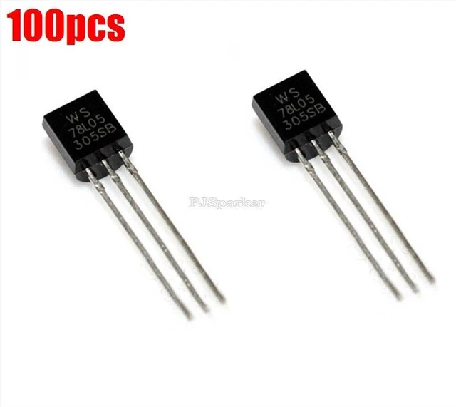 Integrato 78l05 100 Pezzi Regolatore Di Tensione 78L05 5V 100mA - TO-92, Per Circuiti Elettronici, Nuovi 100 Pezzi Regolatore Wahkitsing
