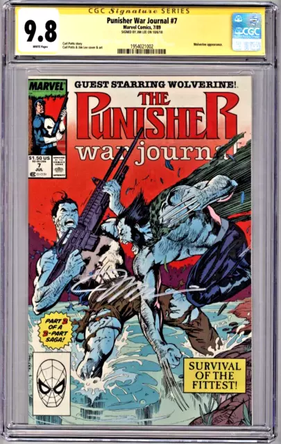 1989 Marvel Comics - The Punisher War Journal #7 Cgc Ss 9.8 Wp Signed By Jim Lee