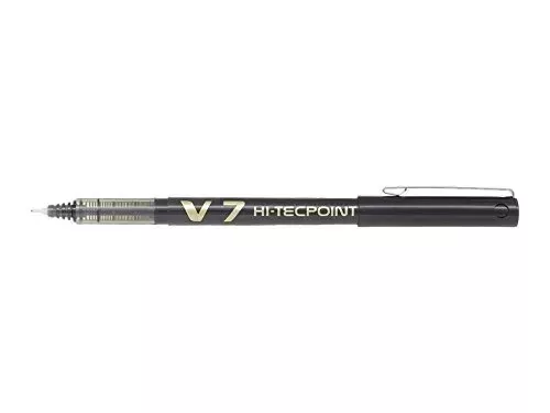 Pilot V7 Hi-Tecpoint Rollerball Pen 0.7mm Tip Black Ink Pack of 12