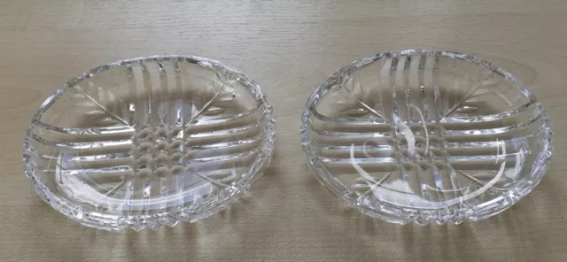 Vintage Crystal dishes - pair of oval