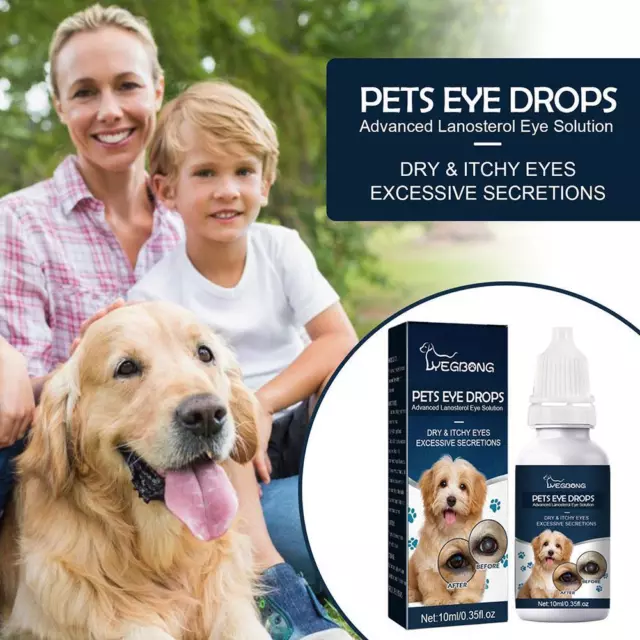 Haustieraugentropfen für Katzen und Hunde zum Entfernen von Tränen und Juckreiz Linderung Augen HOTS UK