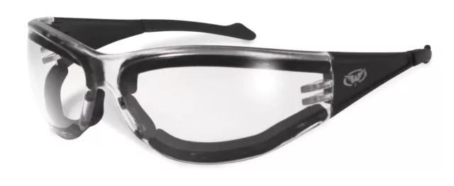 New Clear UV400 Anti-Fog Padded Motorcycle/Biker Glasses + Free Pouch & Postage