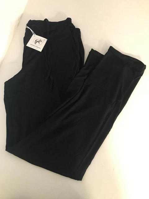 aspen dream super soft women's  lounge pants, black size large