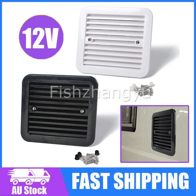 DUSTPROOF BLACK VENTILATION Fan Caravan Motorhome Side Exhaust Air