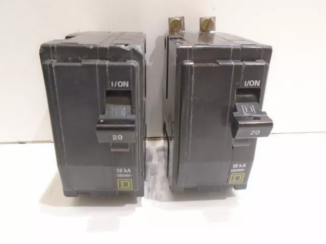 Square D Qo Circuit Breaker Hacr Type 20A 2-Pole 120/240Vac