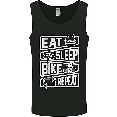 Cycling Eat Sleep Bike Repeat Funny Bicycle Mens Vest Tank Top