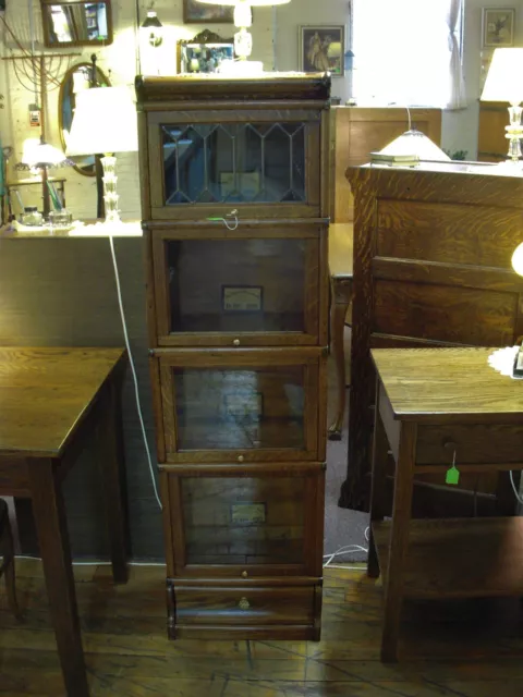 Antique Oak Bookcase stacking barrister 1/2 size drawer base Globe 1900's
