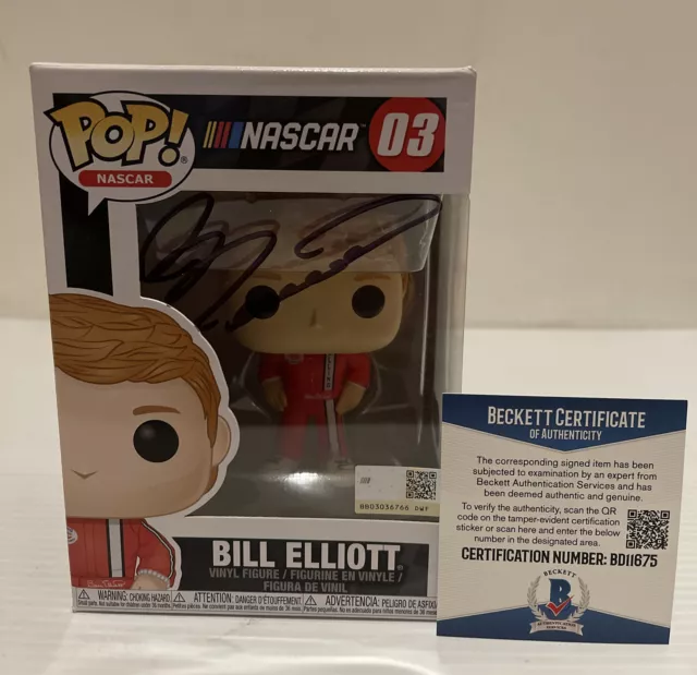 Bill Elliott Signed Autographed Nascar 03 Funko Pop Beckett COA 16