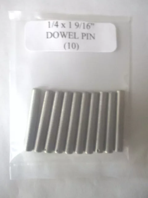 1/4 x 1 9/16" Dowel Pin with Drilled Holes Solid Stainless Steel - Lot of 10