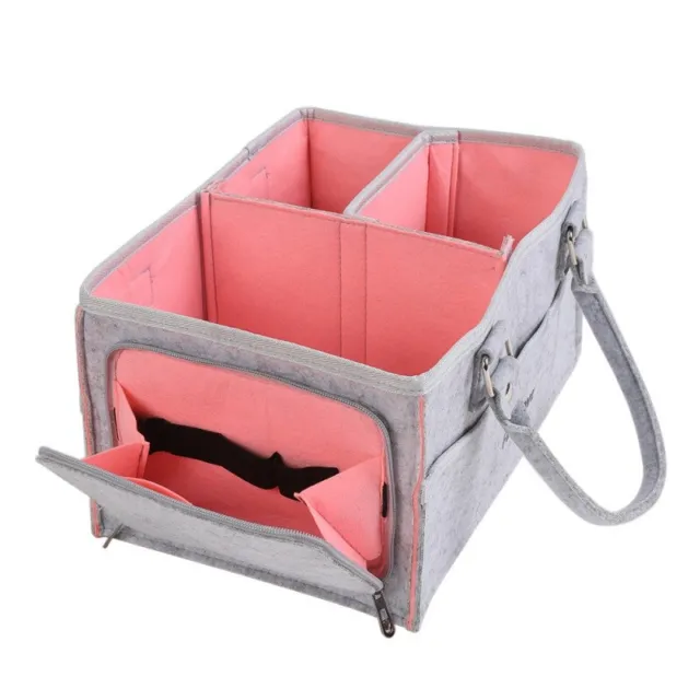 Baby Diaper Caddy Organizer & Storage Bin Portable Nursery Holder Bag Pink/Green