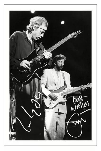 Mark Knopfler & Eric Clapton Signed Photo Print Autograph