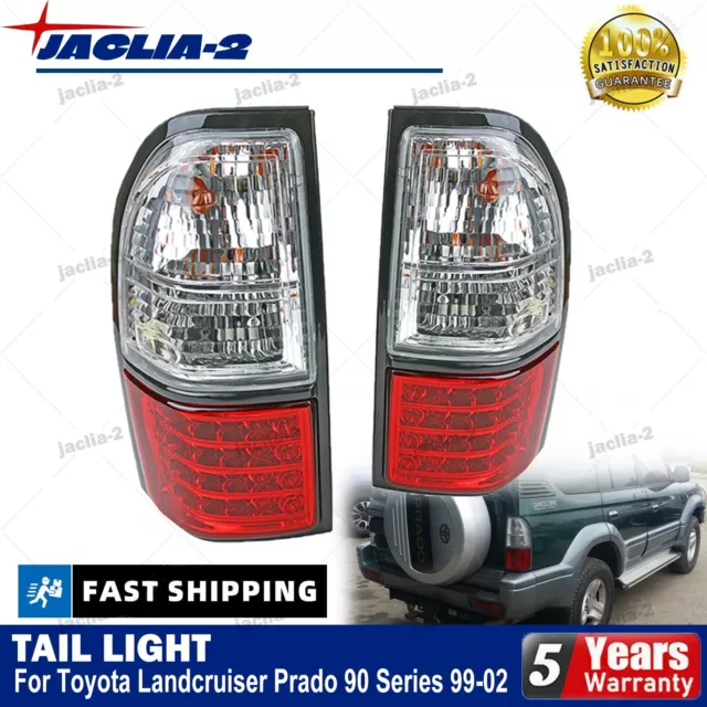 For Toyota Landcruiser Prado 90 Series 1999-2002 Pair Tail Light Rear Lamps LED