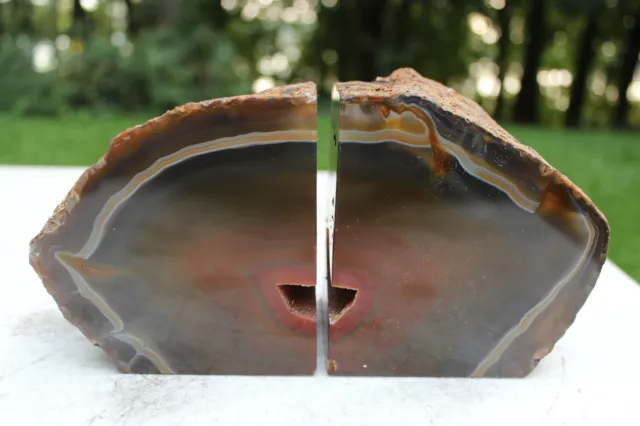 Awesome Large Very Beautiful Excellent Natural Agate Geode Bookends