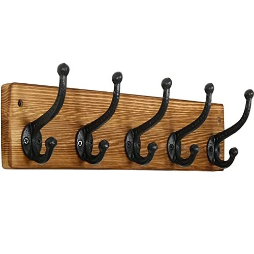 WEBI Rustic Coat Rack Wall Mount5 Cast Iron Coat Hooks Wall MountedHeavy Duty...