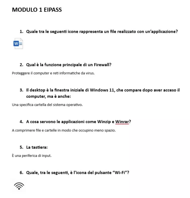 banca dati eipass versione 6.0- Ogni modulo contiene più di 200 domande con risp